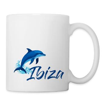 Vacances à Ibiza avec dauphin - Mug blanc - blanc - Droite