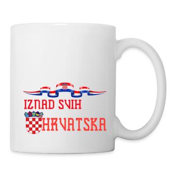 Kroatien hrvatska kroatien hrv hr zagreb geteilte Flagge - Tasse - Weiß - Rechts