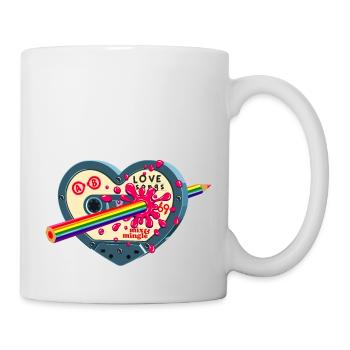 Pride Month LGBTQAI Vintage Kassette Regenbogen - Tasse - Weiß - Rechts