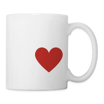 Buchstabe j rotes Herz - Tasse - Weiß - Rechts