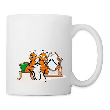 Cartoon happy ant girlfriends - Mug - white - Right