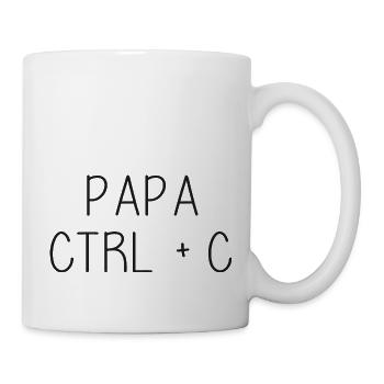Papa Strg + C - Vater - Tasse - Weiß - Rechts