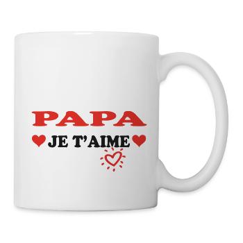 PAPA je t'aime - Mug blanc - blanc - Droite