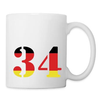 34 Numéro Jersey Allemagne - Mug blanc - blanc - Droite