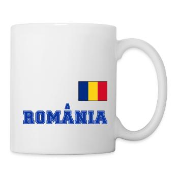 Rumänien Trikot Look – România mit Fahne Flagge - Tasse - Weiß - Rechts