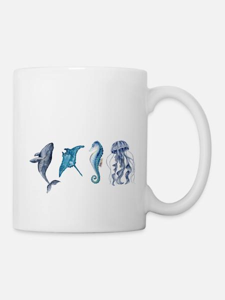 Die Tiere des Ozeans - Tasse - Weiß