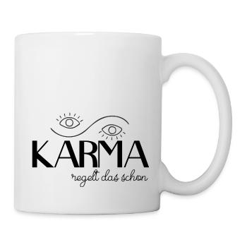 Karma regelt das schon - Tasse - Weiß - Rechts