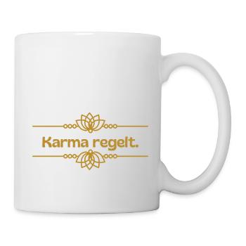 Karma regelt - Tasse - Weiß - Rechts