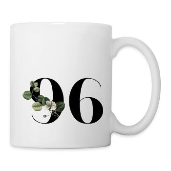 Nummer 96 Blumengrün - 96. Blumengeburtstag - Tasse - Weiß - Rechts