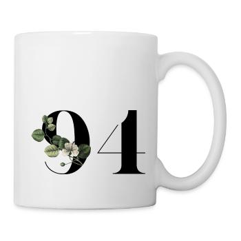 Numéro 94 floral vert - 94e anniversaire floral - Mug blanc - blanc - Droite