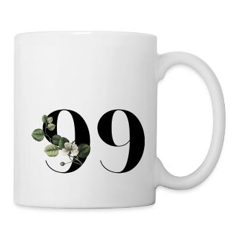 Number 99 Floral Green - 99th Floral Birthday - Mug - white - Right