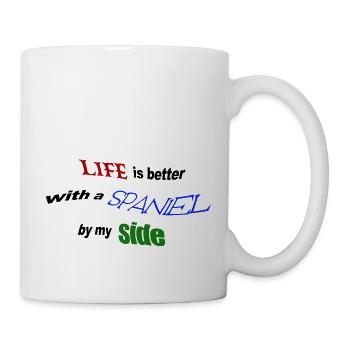 Life is better with a Spaniel by my side - Mug - white - Right