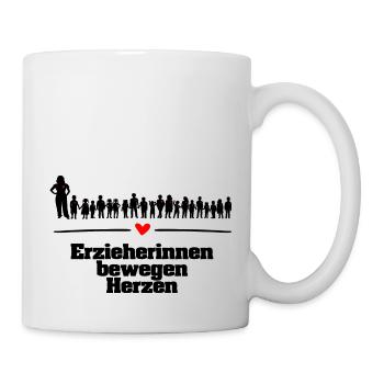 Erzieherinnen bewegen Herzen - Tasse - Weiß - Rechts