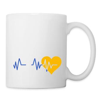 Battement de coeur volley ball - Mug blanc - blanc - Droite