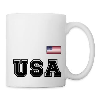 ÉQUIPE Bannière du drapeau américain des États-Unis sur la police - Mug blanc - blanc - Droite