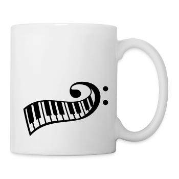 Klavier Tasten Bassschlüssel Bass Symbol Keyboard - Tasse - Weiß - Rechts