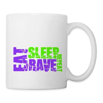 Manger dormir rave répéter nourriture sommeil corbeau disant - Mug blanc - blanc - Droite