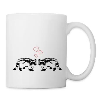 waschbären verliebt - Tasse - Weiß - Rechts