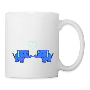 elefanten verliebt - Tasse - Weiß - Rechts