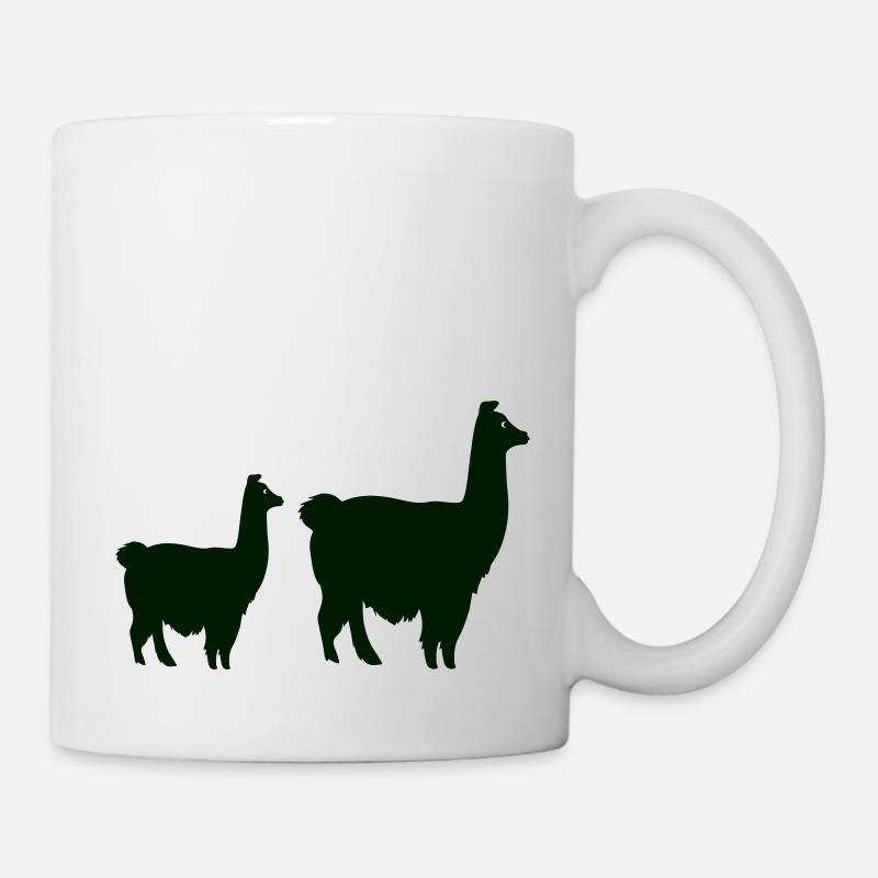 lama silhouette - Tasse - Weiß