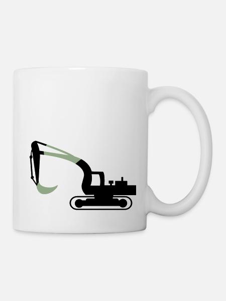bagger - Tasse - Weiß