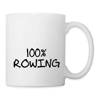 100% Rowing - Rudern - Row - Ruder - Sport - Tasse - Weiß - Rechts