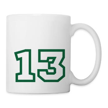 Numéro 13 sport vert - Mug blanc - blanc - Droite