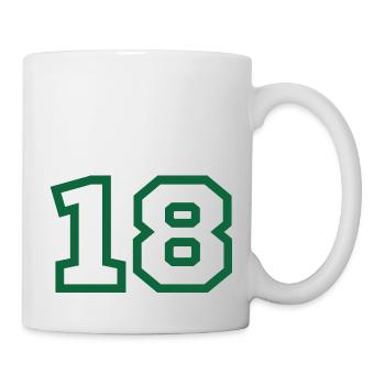 Numéro 18 sport vert - Mug blanc - blanc - Droite