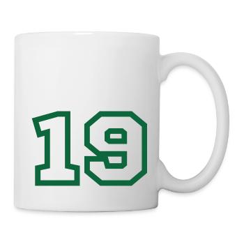 Number 19 green sport - Mug - white - Right