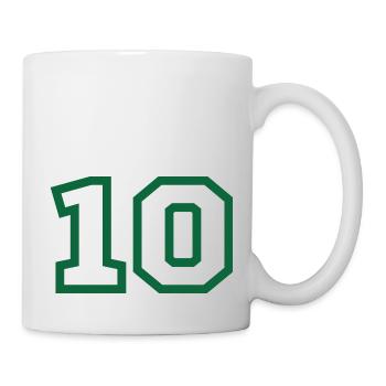Number 10 green sport - Mug - white - Right