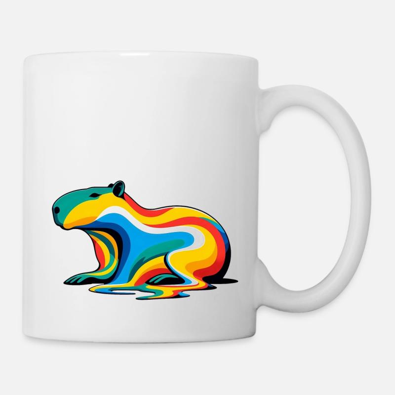 Schmelzendes Regenbogen-Capybara - Tasse - Weiß
