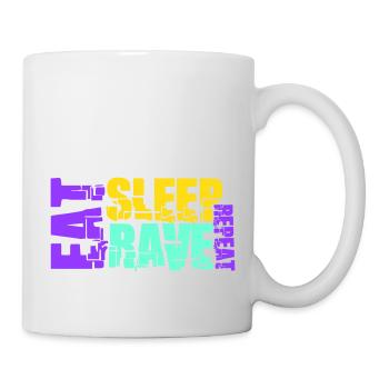 Manger dormir Rave répéter Logo Musique de fête Répéter - Mug blanc - blanc - Droite