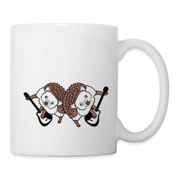 2 hérisson mignon deux amis guitare jouer groupe équipe - Mug blanc - blanc - Droite
