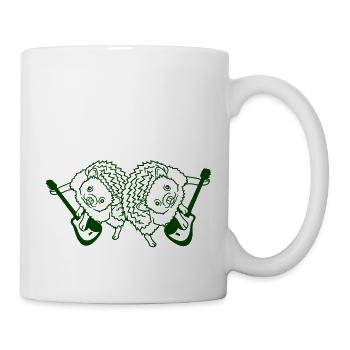 2 hérisson mignon deux amis guitare jouer groupe équipe - Mug blanc - blanc - Droite