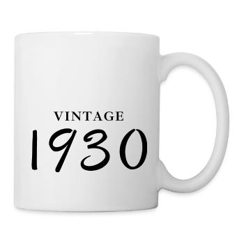 Jahrgang 1930er Jahre - Geschenkidee zum Geburtstag - Tasse - Weiß - Rechts