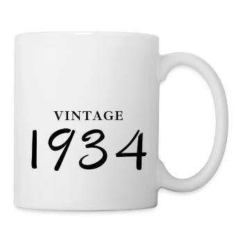 Jahrgang 1934 - Geschenkidee zum Geburtstag - Tasse - Weiß - Rechts