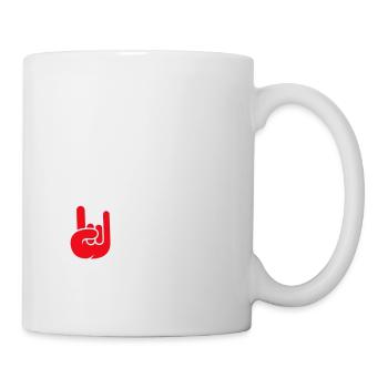 Heavy F#ckin' Metal Hard Rock Horns Hand Gesture Fun - Mug - white - Right