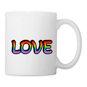Amour arc-en-ciel rétro - Mug blanc - blanc - Droite