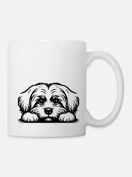 Tête de maltais avec pattes - Mug blanc - blanc