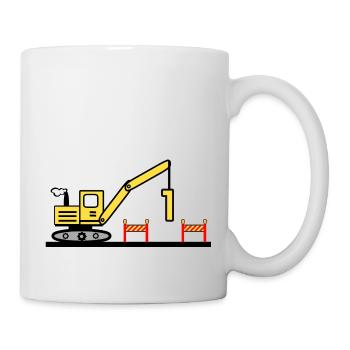 Excavatrice - Mug blanc - blanc - Droite