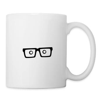 Schlauer Nerd Affe Kopf Hornbrille Geek Gesicht - Tasse - Weiß - Rechts