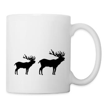 rehe silhouette - Tasse - Weiß - Rechts