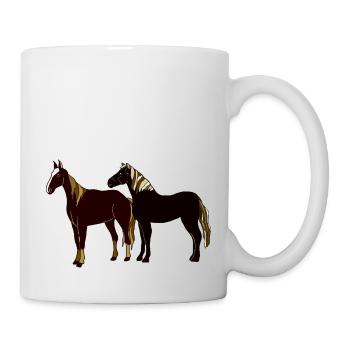 Pferde - Tasse - Weiß - Rechts
