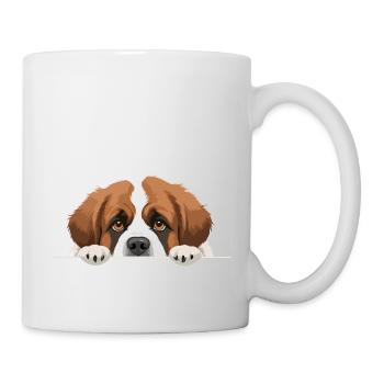 Saint-Bernard Coup d’œil Mignon Adorable Drôle Animal - Mug blanc - blanc - Droite