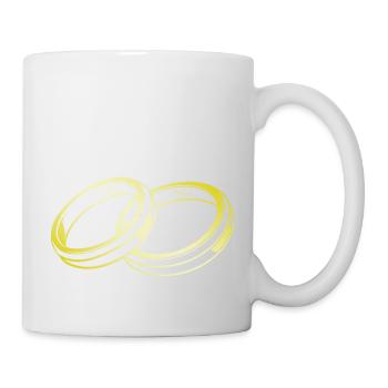 Eheringe Gold Silhouette Hochzeit - Tasse - Weiß - Rechts