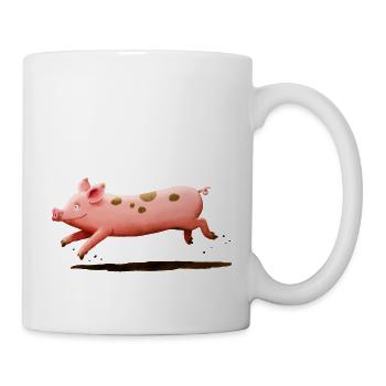 Cochon courant - Mug blanc - blanc - Droite