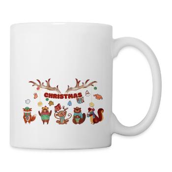 5 cute little animals - Mug - white - Right