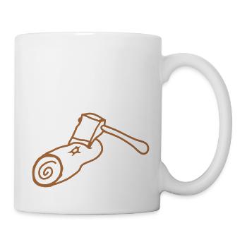 Axe Tree Felling Lumberjack Forest Stump Wood Chopping - Mug - white - Right