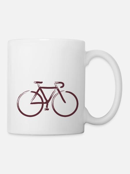 Granat-Striche - Tasse - Weiß