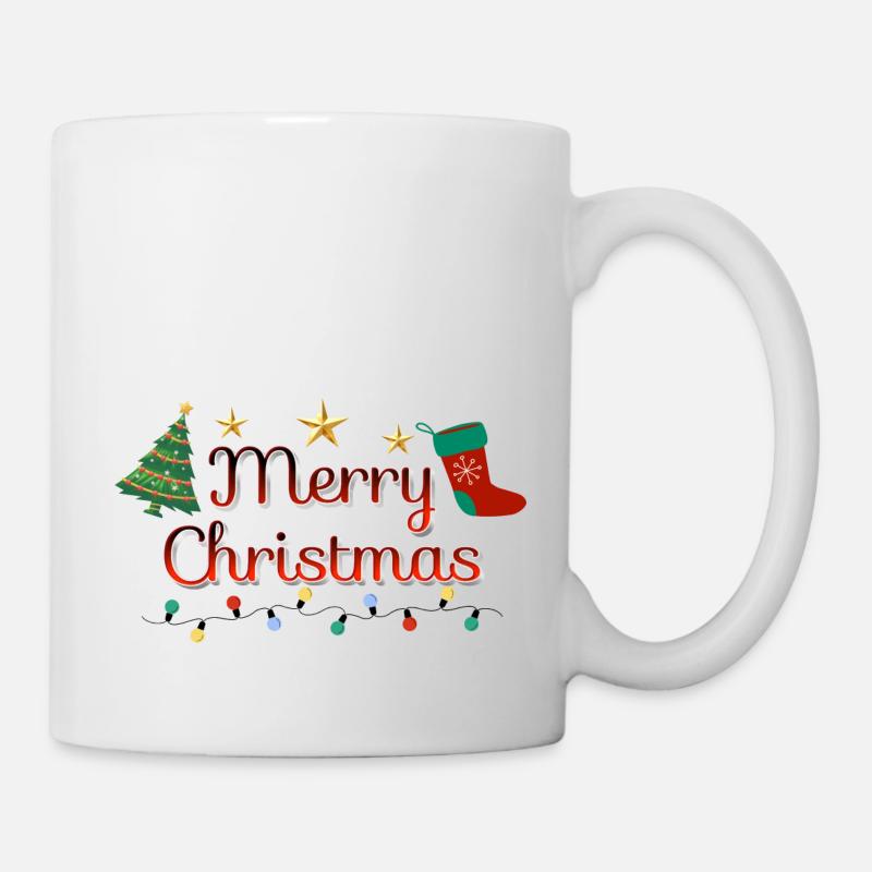 Merry Christmas tree - Tasse - Weiß